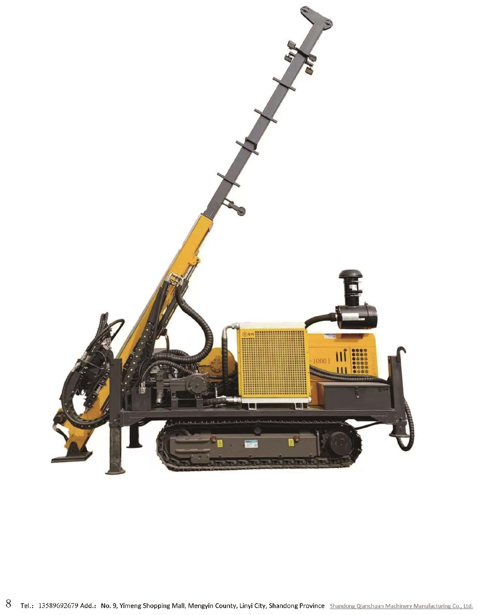 Rig Pengeboran Inti Hidraulik Penuh Qianchuan QXD-800