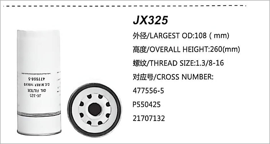 Накручуваний оливний фільтр JX325