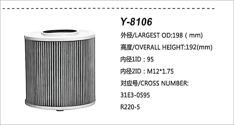 Hydraulic Oil Filter Y-8106