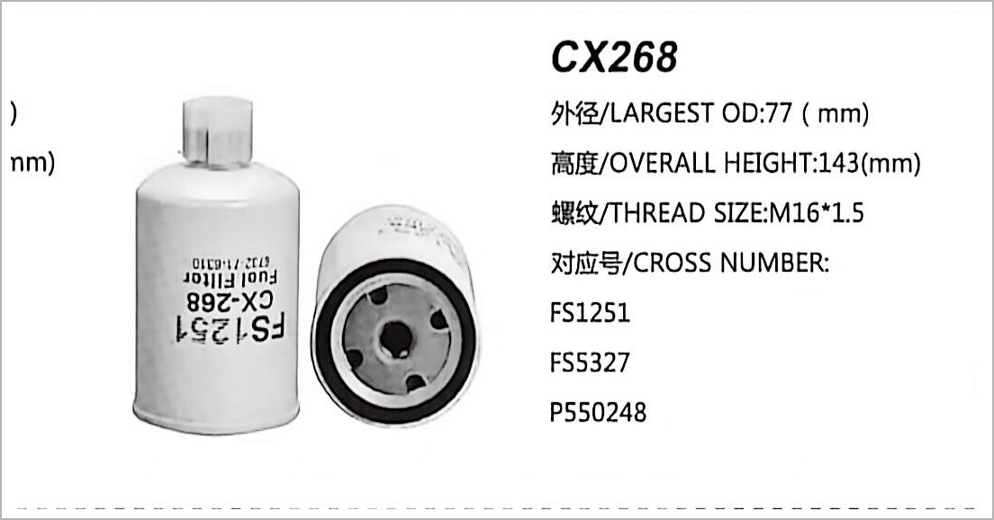 Filter Bahan Bakar Diesel CX268