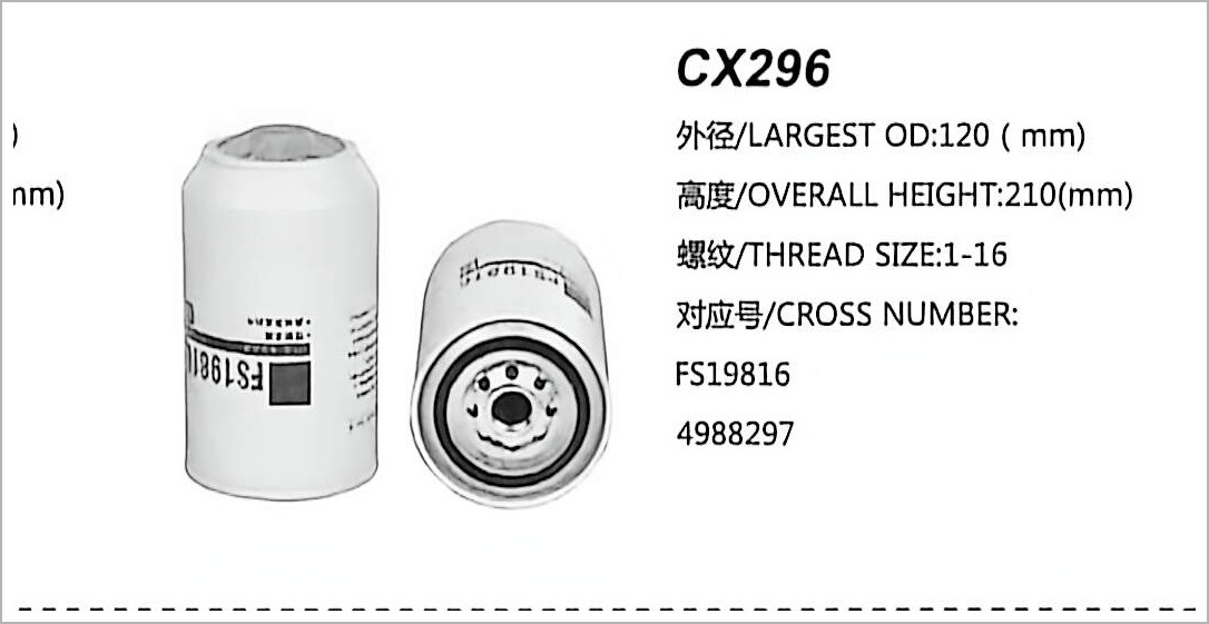 Diesel Fuel Filter CX296